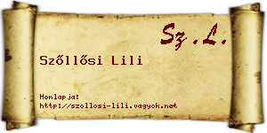Szőllősi Lili névjegykártya