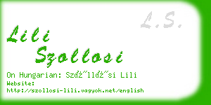 lili szollosi business card